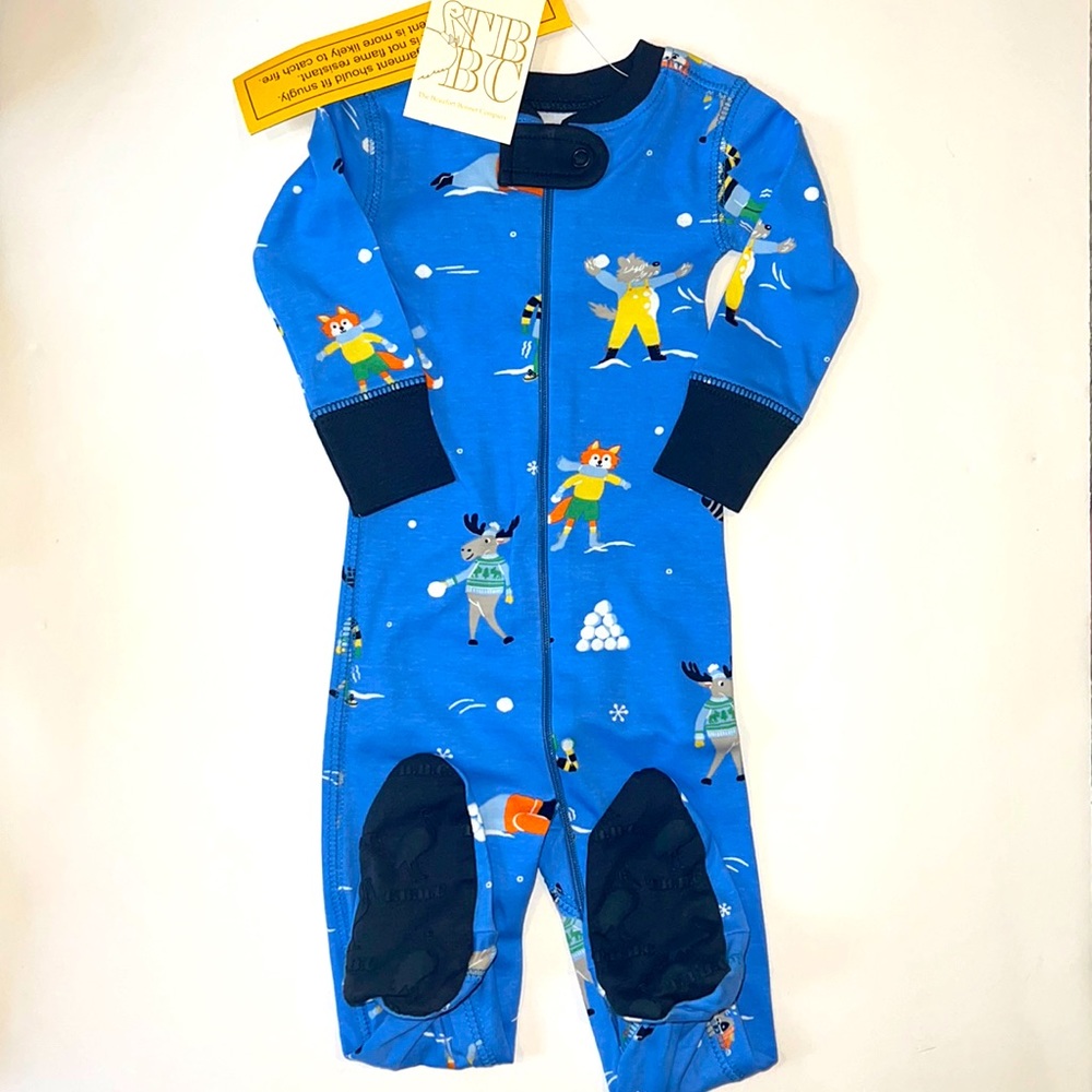 NWT. TBBC Knox’s Night Night. Size 3-6 mo. Snow Much Fun/Nantucket Navy